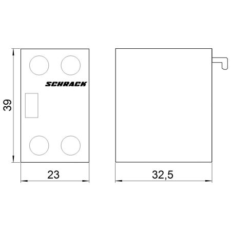 (LZZCH020--) Дополнительный контакт фронтальный для CUBICO Classic. High. Grand. 2НО. Schrack