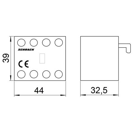 (LZZCH022--) Дополнительный контакт фронтальный для CUBICO Classic. High. Grand. 2НO+2НЗ. Schrack