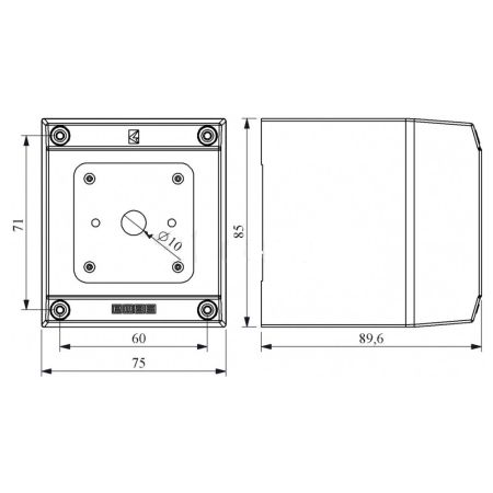 (PSK12) Корпус для кулачковых переключателей 10-16-25А 3P-4P IP54. EMAS