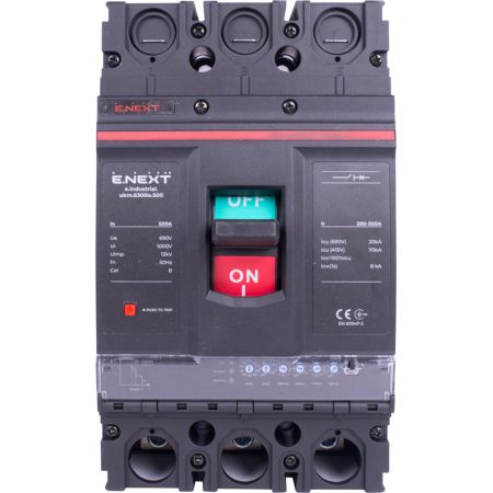 (i0770046) Силовой автоматический выключатель e.industrial.ukm.630Re.500. Iн=500 Ампер. 3 полюса. с электронным расцепителем. E.NEXT