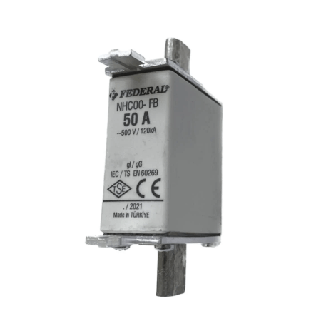 (NHC005) Предохранитель ножевой NH 000 gG 50A 500Vac. FEDERAL ELECTRIC