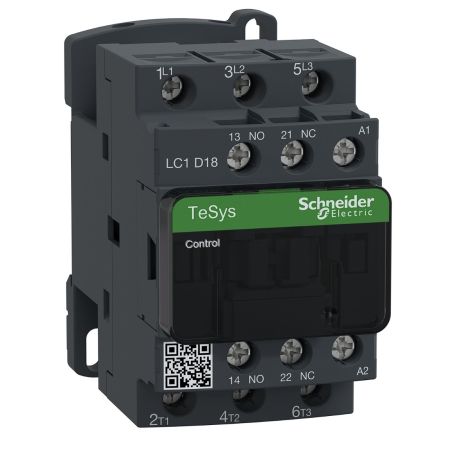 (LC1D18B7) Контактор Tesys D. Iном=18 Aмпер. 7.5 кВт. 1NO+1NC. Uкат 24V AC. Schneider Electric