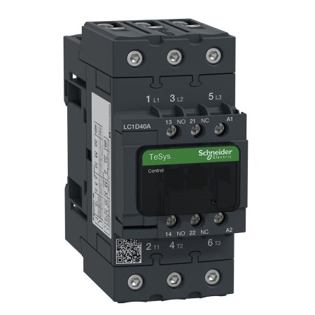 (LC1D40AQ7) Контактор Tesys D. Iном=40 Aмпер. 18.5 кВт. 1NO+1NC. Uкат 380V DC. Schneider Electric
