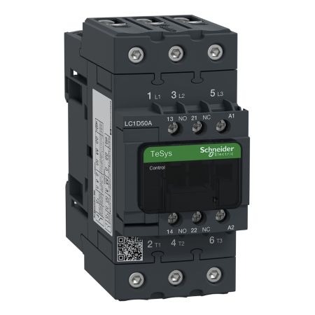 (LC1D50AQ7) Контактор Tesys D. Iном=50 Aмпер. 22 кВт. 1NO+1NC. Uкат 380V DC. Schneider Electric