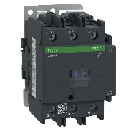 (LC1D80BD) Контактор Tesys D. Iном=80 Aмпер. 37 кВт. 1NO+1NC. Uкат 24V DC. Schneider Electric