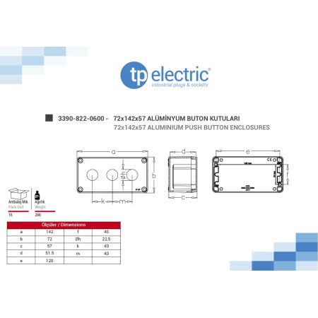 (3390-822-0600) Металлический кнопочный пост 3 местный. TP Electric