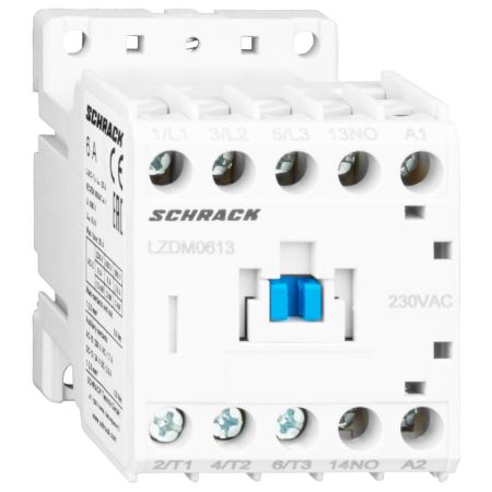 (LZDM0613--) Контактор CUBICO Mini. 3Р. 3kW. 6A. 1НO. 230V AC. Schrack