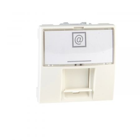 (MGU3.417.25) Механизм компьютерной розетки RJ45 кат. 6. STP. с полем для надписи экранированная. 2 модуля Unica слоновая кость. Schneider Electric