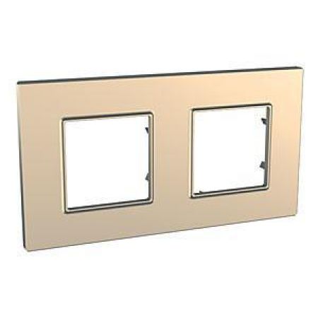 (MGU6.704.56) Рамка 2-х местная Unica Quadro Metallized медная. Schneider Electric
