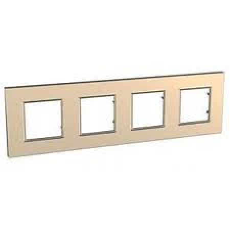 (MGU6.708.56) Рамка 4-х местная Unica Quadro Metallized медная. Schneider Electric