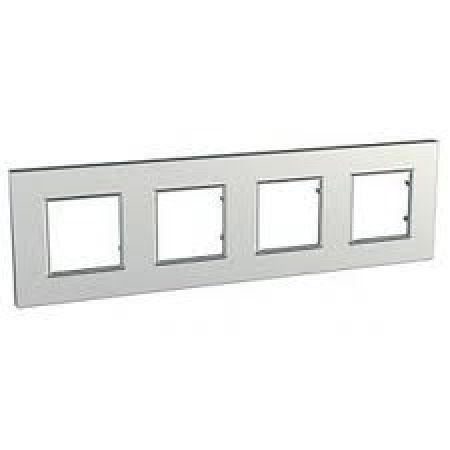 (MGU6.708.57) Рамка 4-х местная Unica Quadro Metallized титановая. Schneider Electric