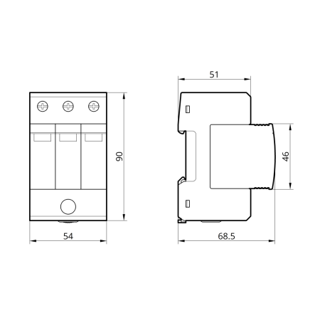 (513787) Устройство защиты от импульсных перенапряжений SPD-PV T2(C) DC 1000V. 3Р. TAKEL