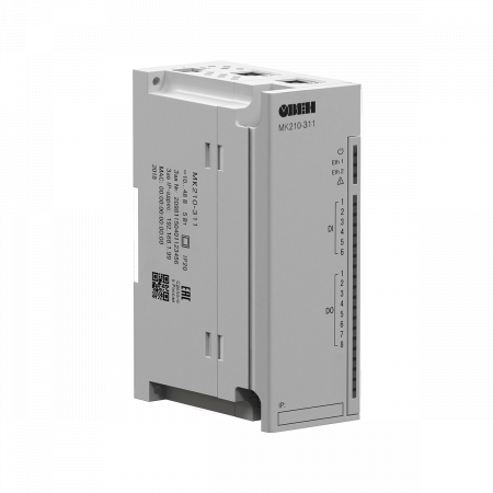 (МК210-311) Модуль 6DI/8DO. DI:сигналы «сухой контакт» и npn ключи. DO:э/м реле с контролем обрыва нагрузки. Aqteck