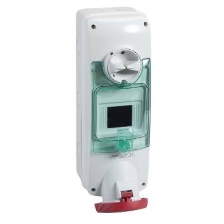 Розетка настінна з блокуючим перемикачем та DIN кріпленням Schneider Electric Mureva PKB63Q534 63A 3P E
