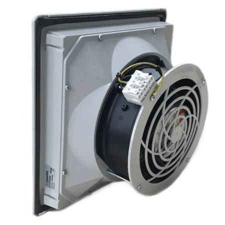 (PTF3500) Вентилятор щитовой с решеткой и фильтром для установки в боковую панель или дверь. на 240 м3 (270). 260х260 мм IP54. Plastim