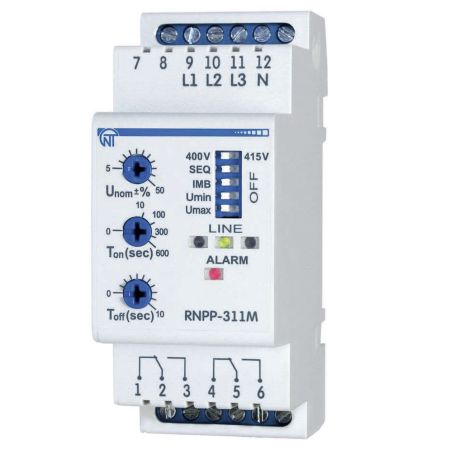 (RNPP-311М) Реле напряжения и контроля фаз RNPP-311M. 5А. 95-450V AC. Новатек-Электро
