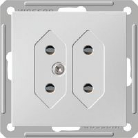 (RS6-253-5-86) Розетка под плоские вилки серия Wessen W59 без рамки матовый хром. Schneider Electric