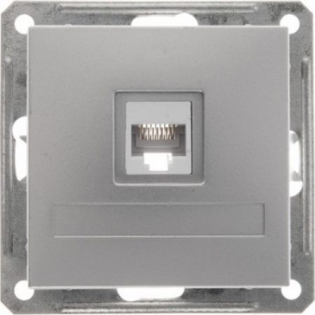 (RSI-152K5E-5-86) Компьютерная розетка RJ 45 категории 5E серия Wessen W59 без рамки матовый хром. Schneider Electric