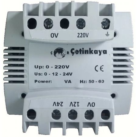 (S21C12K05) Трансформатор переменного напряжения понижающий 220/230В до 12В 24В. 200 ВА. Cetinkaya Pano