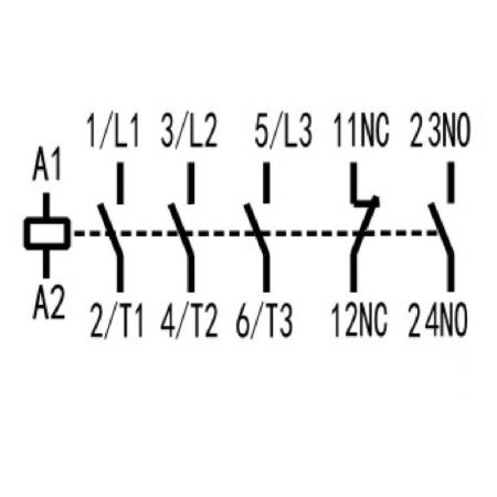 (LZDH80B3--) Контактор CUBICO High. 3Р. 37kW. 80A. 1НЗ+1HO. 230V AC. Schrack