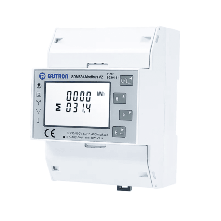 (SDM630-Mbus V2) Анализатор сети по RS485 Вх. 100A на Din (Кл. 1.0) 2 импульсных выхода RS485 Mbus. Eastron Electronic