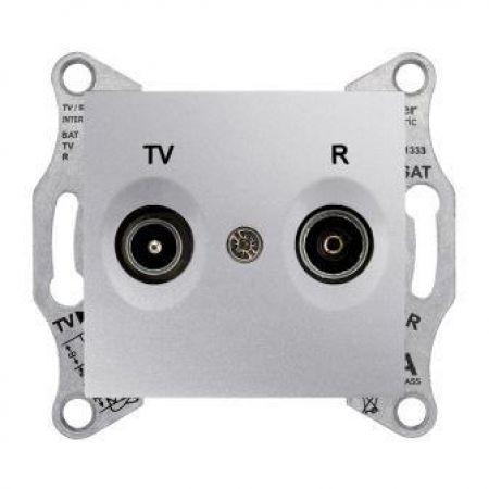 SDN3301360 Розетка TV/R (телевизионная&amp; радио) 8 дБ проходная Sedna алюминий