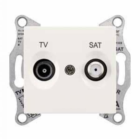 SDN3401223 Розетка TV/SAT (телевизионная&amp; спутниковая) 8 дБ проходная Sedna слоновая кость