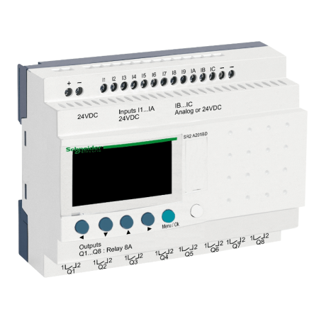 (SR2A201BD) Интеллектуальное реле Zelio 20ВХ/ВЫХ.=24В. Дисплей+часы. Schneider electric
