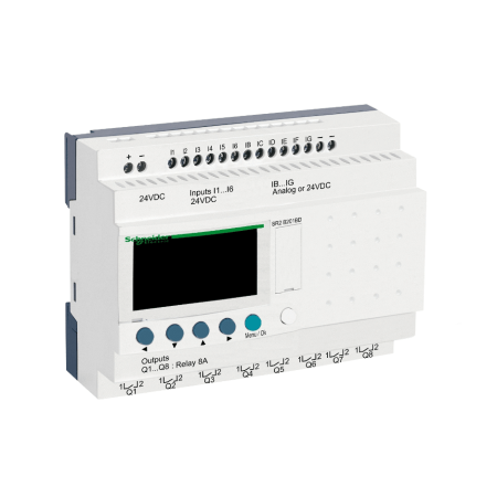 (SR2B201BD) Интеллектуальное реле Zelio 20ВХ/ВЫХ.=24В. Дисплей+часы. Schneider electric