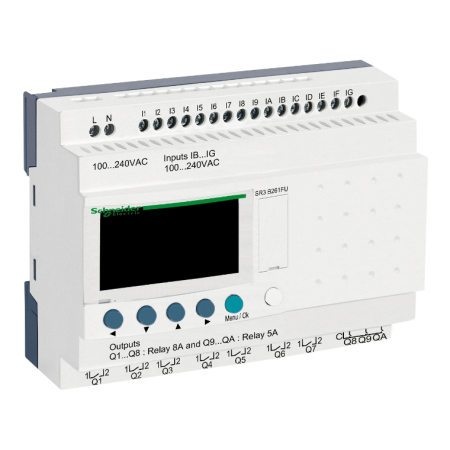 (SR3B261FU) Интеллектуальное реле Zelio 26ВХ/ВЫХ. ~240В. Дисплей+часы. Schneider electric