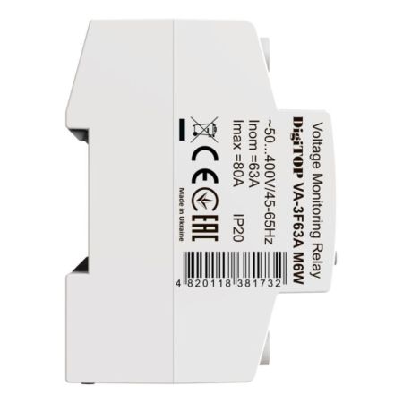 (VA-3F63A M6W) 3-ф реле напряжения с контролем тока — VA-3F63A M6W. 63А. 120-270V AC. Digitop