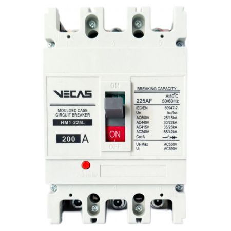 (VCS-000086) Автоматический выключатель HM1-225L 3Р 200А 25кА. 690V AC. VECAS