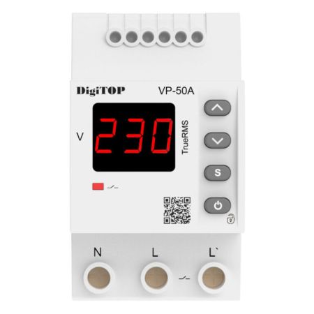 (VP-50A M3R) 1-ф реле контроля напряжения – VP-50A M3R. 50А. 120-270V AC. Digitop