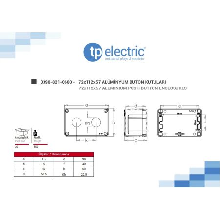 (3390-821-0600) Металлический кнопочный пост 2 местный. TP Electric