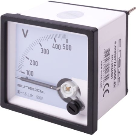 (s066001) Вольтметр щитовой e.meter72.v500.dir АС 500В прямое включение 72х72мм. E.NEXT