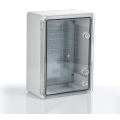 (PP3016) Пластиковый щит с монтажной панелью 350х500х190 IP65. влагозащищенный. прозрачная дверца. Plastim