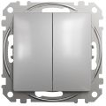 (SDD113105) Двуклавишный кнопочный выключатель Sedna Design. алюминий. Schenider Electric