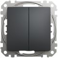 (SDD114105) Двухклавишный выключатель Sedna Design. чёрный. Schenider Electric