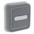 (069824) Кнопочный выключатель с держателем этикетки в сборе (встраиваемый) IP55 Plexo серый. Legrand