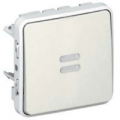 (069861) Кнопочный выключатель с подсветкой Н.З. и Н.О. Контакт в сборе (встраиваемый) IP55 Plexo белый. Legrand