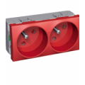 (ALB45256) Силовая розетка двойная со шторками. красная с еханической блокировкой. угол 45°(быстрозажимные контакты). Ultra . Schneider Electric