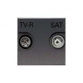 N2251.7 AN Механизм розетка TV/R/SAT (телевизионная + радио+спутник) оконечная Zenit графит