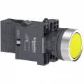 (XA2EW35M1) Невыступающая кнопка c подсветкой серии XA2. 220V AC. СLED. 1NO. желтая. Schneider Electric