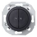 (WDE011271) Двухклавишный кнопочный переключатель с подсветкой (400 mA) RENOVA черная. Schneider Electric
