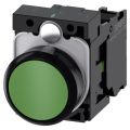 (3SU1100-0AB40-1BA0) Кнопка нажимная. утапливаемая серия 3SU. 1NO. зеленый. SIEMENS