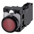 (3SU1102-0AB20-1FA0) Кнопка нажимная. утапливаемая . светящиеся со светодиодом серия 3SU. 1NO+1NC. красный. AC/DC 24. SIEMENS