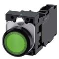 (3SU1102-0AB40-1FA0) Кнопка нажимная. утапливаемая . светящиеся со светодиодом серия 3SU. 1NO+1NC. зеленый. AC/DC 24. SIEMENS