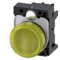 (3SU1106-6AA30-1AA0) Световой индикатор с гладким светофильтром. со встроенным светодиодом серия 3SU. AC 230V. желтый. пластик. SIEMENS