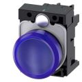 (3SU1106-6AA50-1AA0) Световой индикатор с гладким светофильтром. со встроенным светодиодом серия 3SU. AC 230V. синий. пластик. SIEMENS