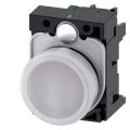 (3SU1106-6AA60-1AA0) Световой индикатор с гладким светофильтром. со встроенным светодиодом серия 3SU. AC 230V. белый. пластик. SIEMENS